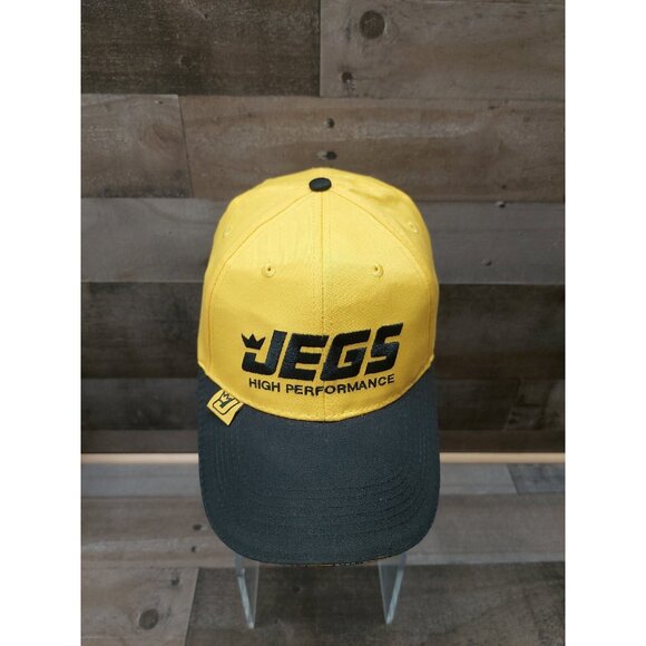 Jegs High Performance Jegs.com Yellow And Black Embroidered LogoHook n Loop Hat - Picture 5 of 7